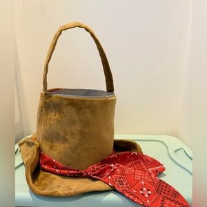 Cute HEB Cowboy Hat Easter Basket with Bandana- NWT